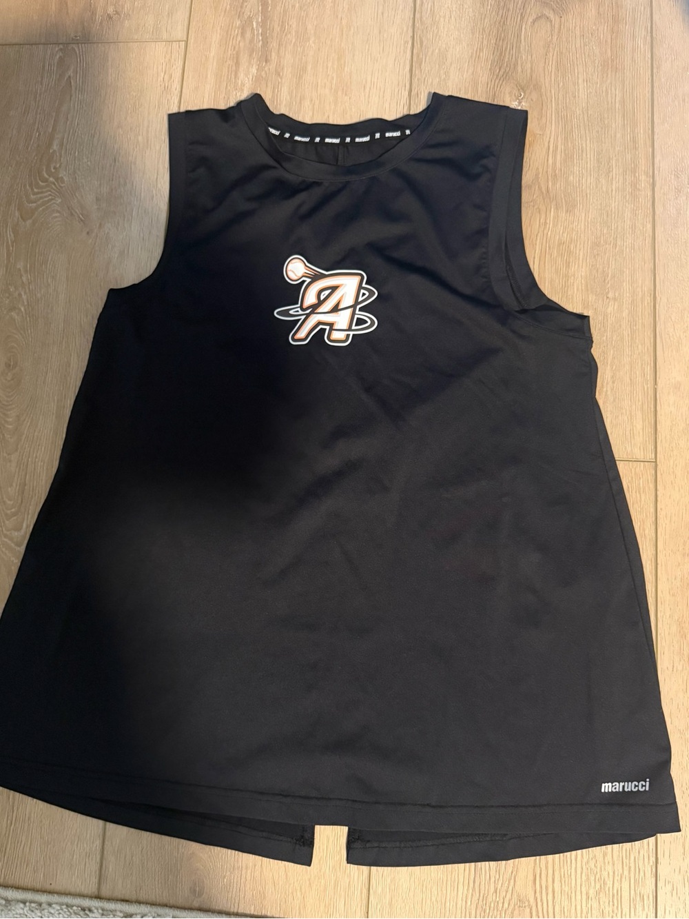 Marucci Women's Black Sleeveless Athletic Tank with Chest Logo